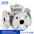 CF8/CF8m/Wcb T/L Port Three Way Flange Ball Valve